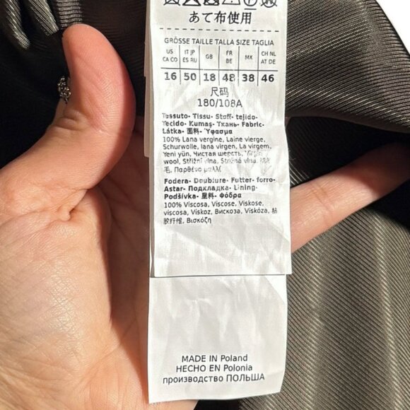 Max Mara Studio Gelada Khaki Brown Wool Peacoat - Picture 7 of 7